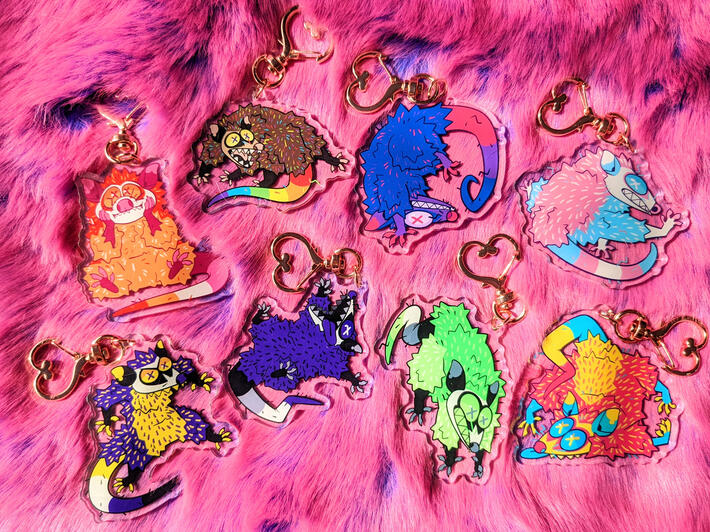 Pride Opossums Keychains
