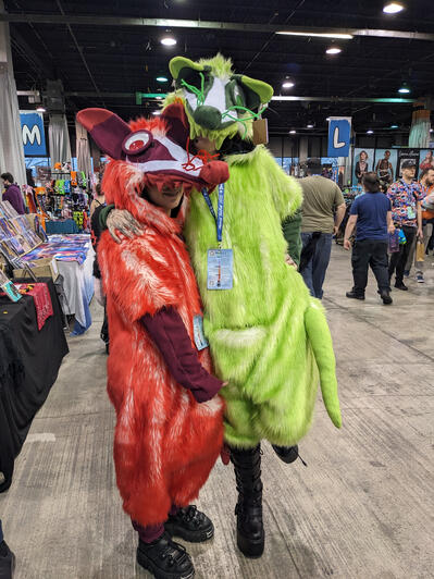 Red and Green Opossum Kigusuits